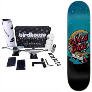 SKATEBOARD COMPLETO DA ASSEMBLARE CON KIT BIRDHOUSE & TAVOLA SANTA CRUZ BONE HAND 8.25"